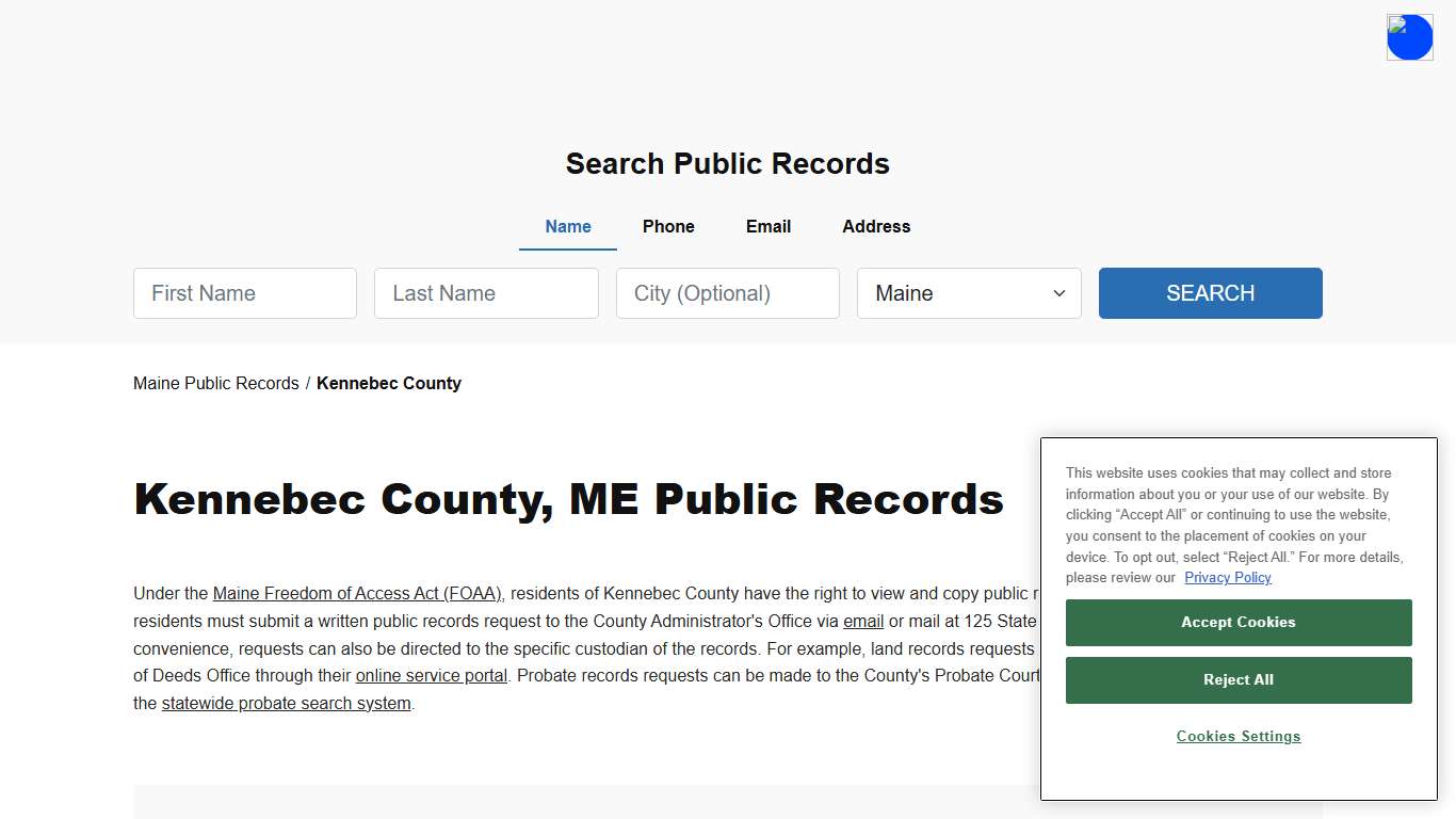 Kennebec County, ME Public Court, Arrest and Inmate Records - ThePublicIndex