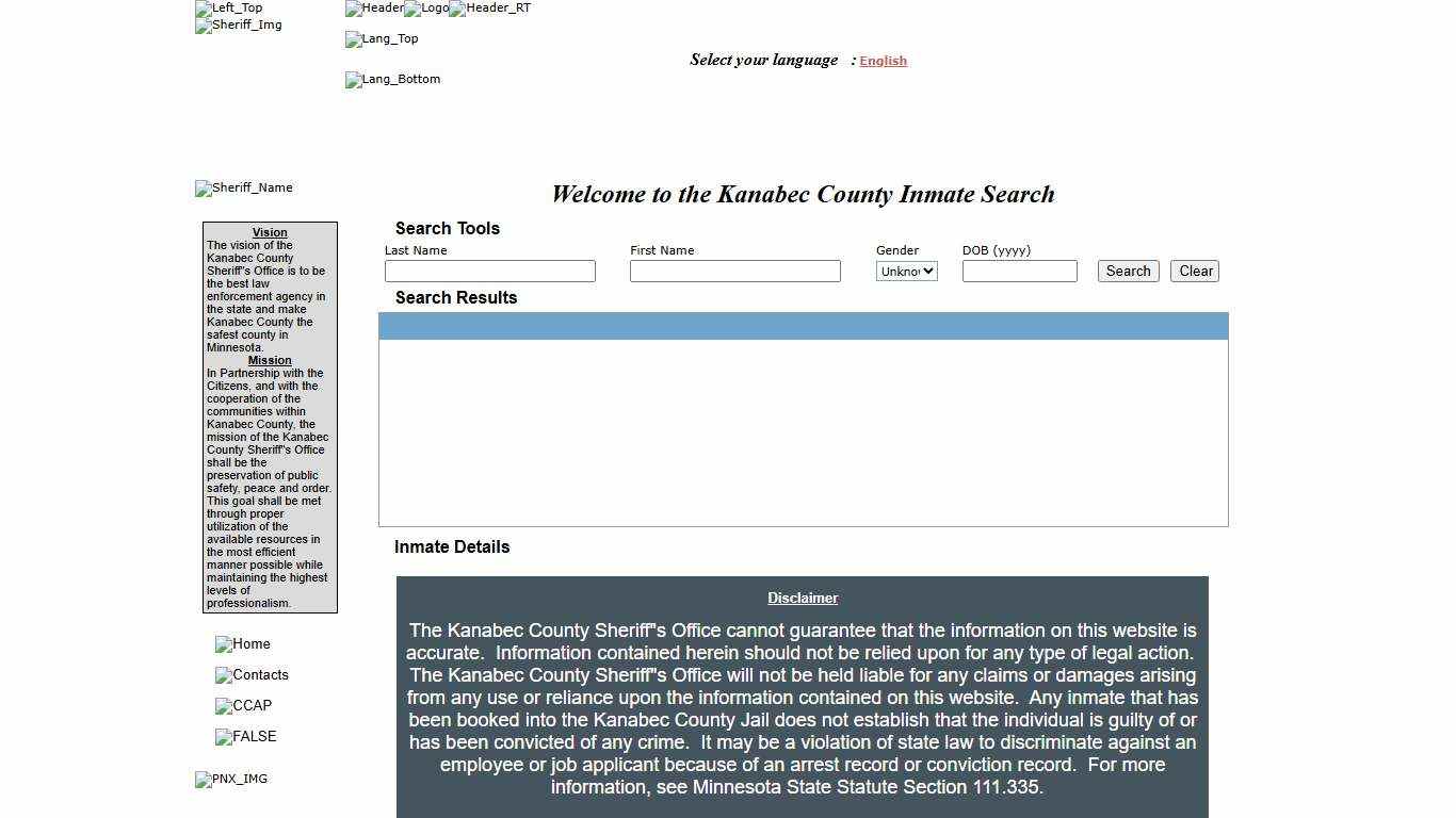 :: Kanabec County :: Inmate Locator