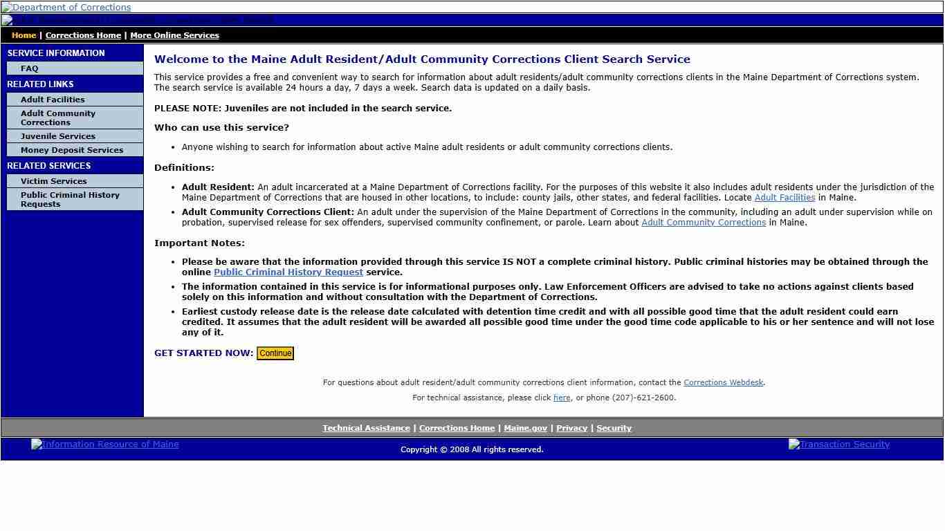 Adult Resident/Adult Community Corrections Client Search